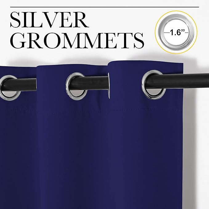 NICETOWN Navy Blue Blackout Curtains 90 inches Length - Image 2