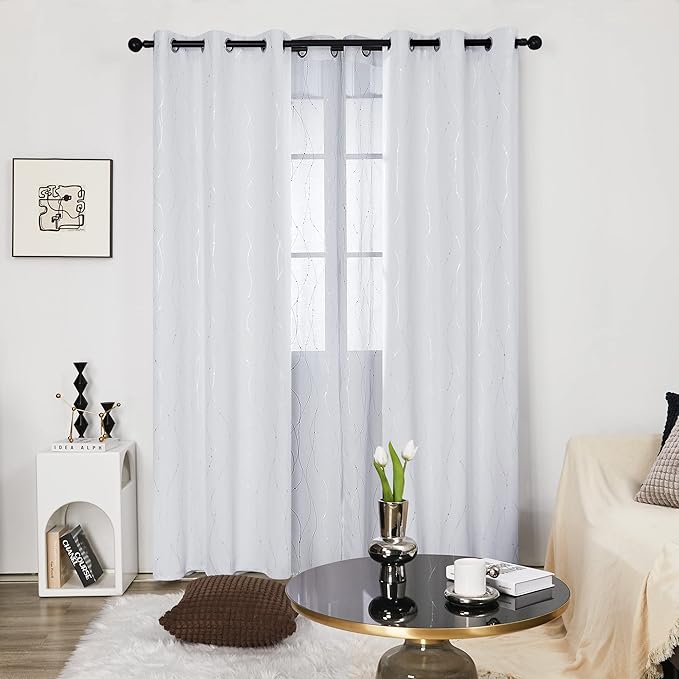 Deconovo Sliding Door Curtains, Room Darkening Drapes, Thermal Insulated - Image 2