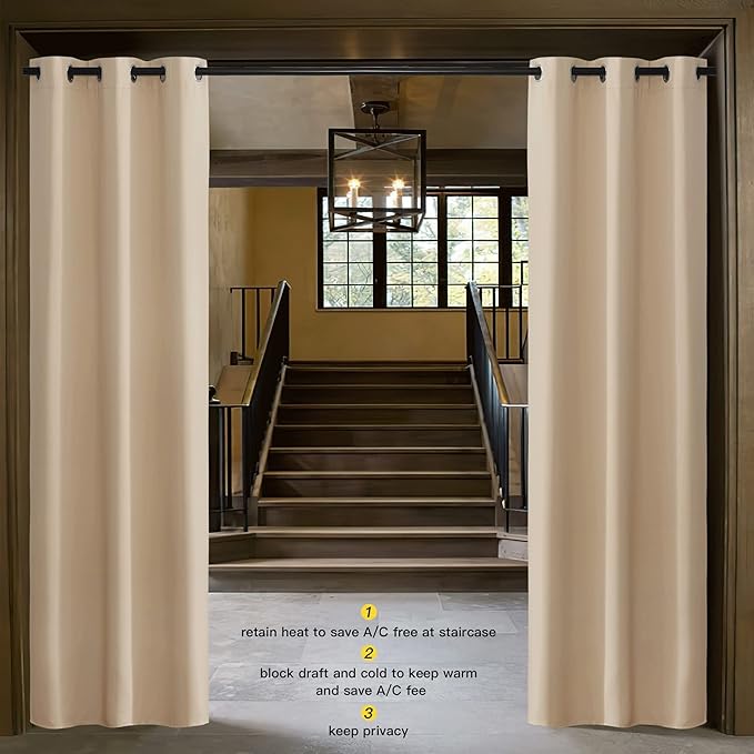 NICETOWN Doorway Curtains, Room Darkening Curtain and Drape Energy Efficient - Image 2