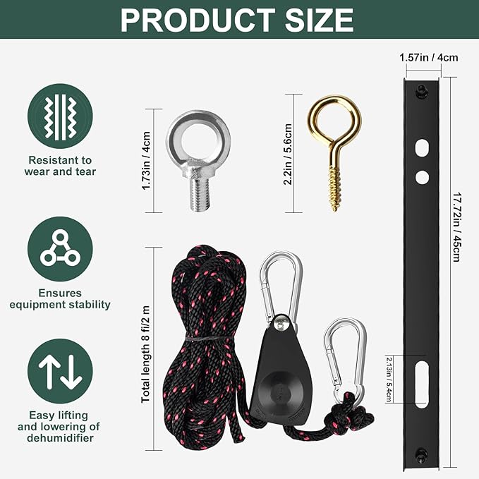 Hanging Kit for Dehumidifiers in Crawl Spaces & Basements | Heavy-Duty Metal - Image 2