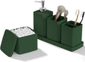 Dark Green Bathroom Accessories Set 5 Pieces, Resin Toothbrush Holders Set by LetUsMakeHomeYourFavoriteDestination