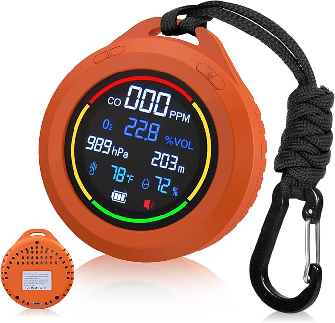 Oxygen Detector, SQECH 6-in-1 Air Oxygen Monitor Measures by SQECH