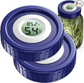 Mason Jar Lids Built-In Stash Hygrometer Herb Curing monitor fits all Wide by ZHANXUBIO