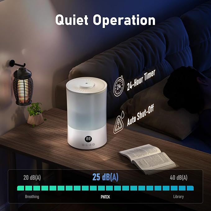 Humidifiers for Bedroom, 1Gal Top Fill Humidifier for Large Room, 250ml/h Cool - Image 6