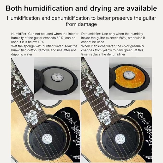 Guitar Humidifier, Acoustic Guitar Sound Hole Cover Humidifier Hygrometer - Image 6