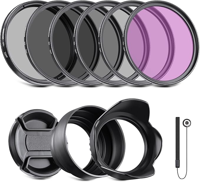 NEEWER 52mm ND Filter Kit and Lens Accessories, ND2 ND4 ND8 UV FLD CPL Filter by Neewer