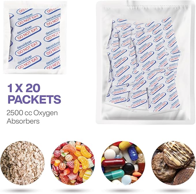 2500cc Oxygen Absorbers for Food Storage, Food Grade Oxygen Absorbers Packets - Image 4