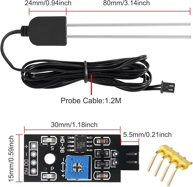 5 Sets Soil Moisture Sensor, Resistive Soil Moisture Meter, Soil Hygrometer - Image 3