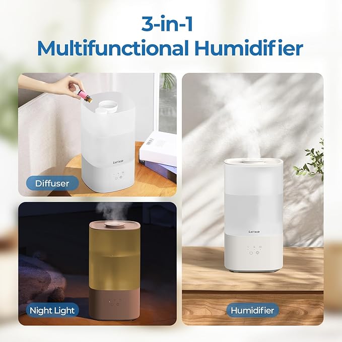 2.5L Humidifiers for Bedroom, Top Fill Cool Mist Humidifiers for Large Room - Image 3