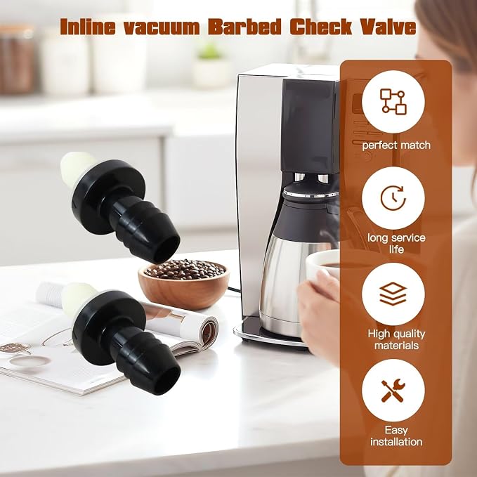 2-Pack Inline Vacuum Barbed One Way Check Valve, 3/8" 10mm Brake Booster ABS - Image 6