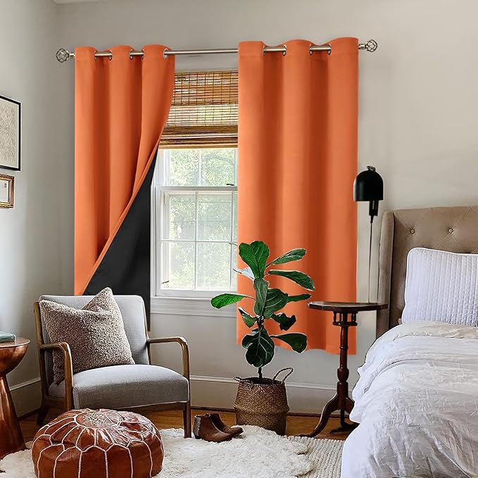 BGment Thermal Insulated 100% Blackout Curtains 63 Inch Length 2 Panels - Image 2