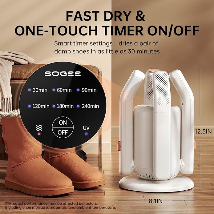 Boot Dryer, Shoe Dryer for Work Boots and Gloves, 4 Tubes - Image 2