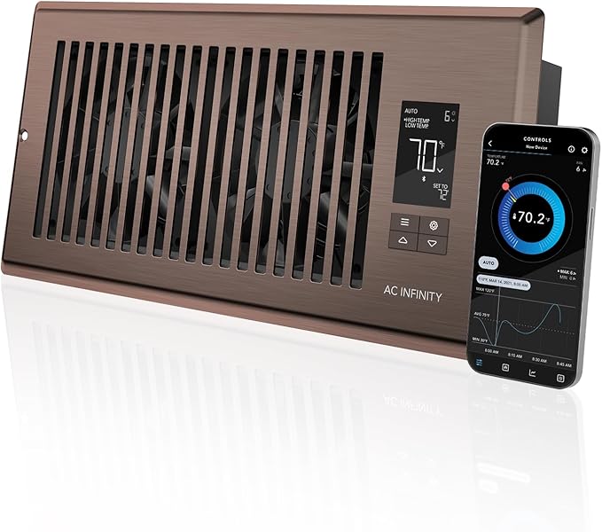 AC Infinity AIRTAP T4 Bronze, Register Booster Fan by ACInfinity