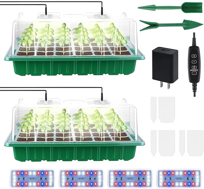 2 Packs Large Seed Starter Tray, Adjustable Brightness and Timer by RODINTOOfficial
