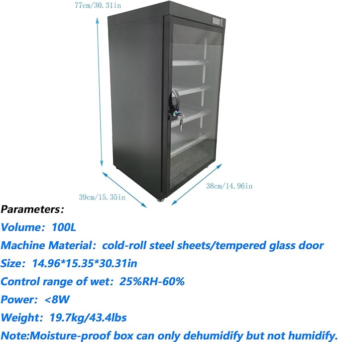 100L Full Automatic Digital Camera Dehumidify Storage 5 Layers Digital Control - Image 2