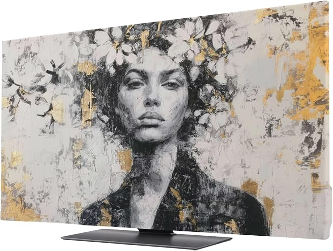 Elastic Indoor TV Cover 85" Dust Protector, African American Posters Stretch by BEMIGO
