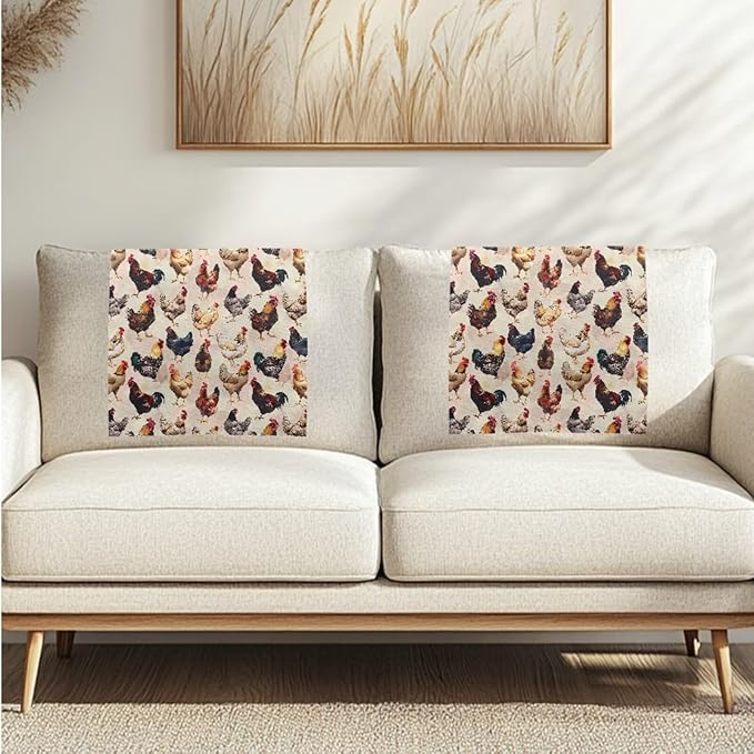Rooster Headrest Cover for Sofa Recliner Washable Fabric Couch Slipcover - Image 7