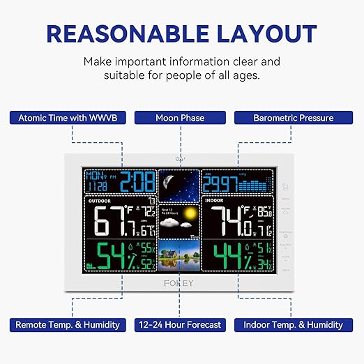 Weather Station Wireless Indoor Outdoor, Indoor Outdoor Thermometer Wireless - Image 4