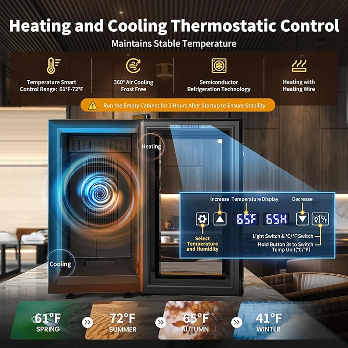 NEEDONE 23L Pro 1S Electric Cigar Humidor, Smart Humidity & Temp Quiet Control - Image 3
