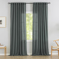 Linen Curtains 102 inches Long 2 Panels Set by DONREN