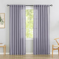 Lavender Purple Linen Back Tab Curtains 90 Inches Long 2 Panels Set by DONREN