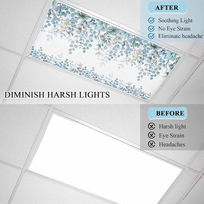 3 Pack Fluorescent Light Cover for Classroom Ceiling Light, Teal Blue - Image 8
