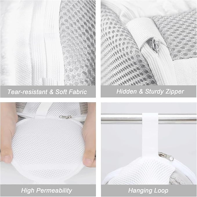 Reusable Sneaker Bag for Washing Machine, Invisible Zipper Design, Protects - Image 3