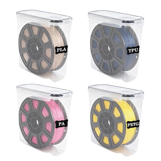 Klmnop 4 Pack Filament Storage Box, Portable 3D Printing Filament Container by Klmnop