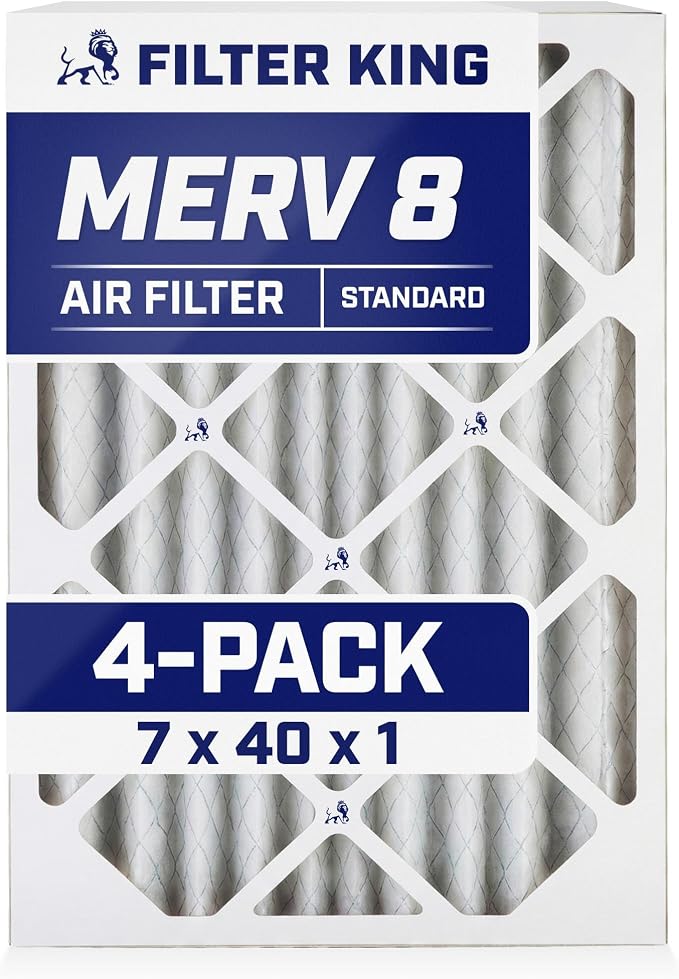Filter King 7x40x1 Air Filter | 4-PACK | MERV 8 HVAC Pleated A/C Furnace by FilterKing