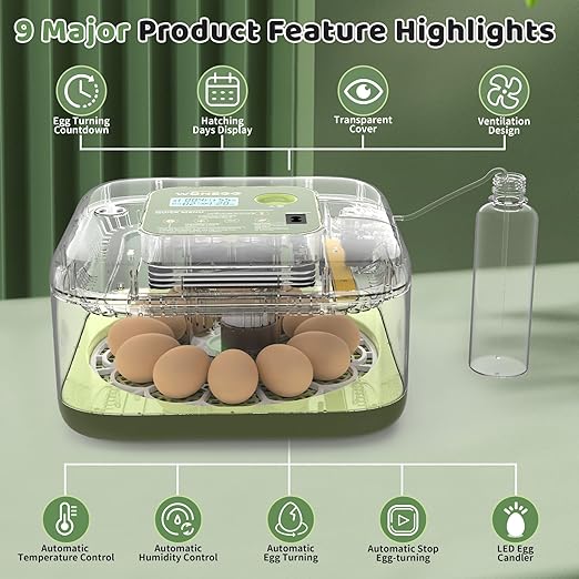 Incubators for Hatching Eggs 12 Egg Digital Egg Incubator Precision Auto Temp - Image 2