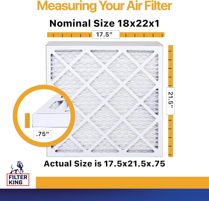 Filter King 18x22x1 Air Filter | 6-PACK | MERV 13 HVAC Pleated A/C Furnace - Image 2