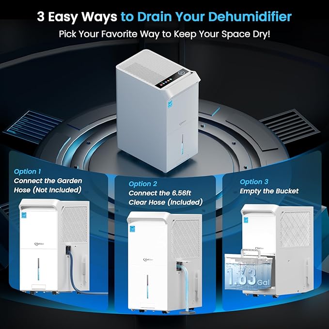 5, 000 Sq.Ft Most Efficient Energy Star 2024 Dehumidifier, Vellgoo Max 120 - Image 5