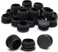 1" Plastic Hole Plugs Black -Round Chair Leg Caps, Flush Mount Pipe Plugs by EASYEAH