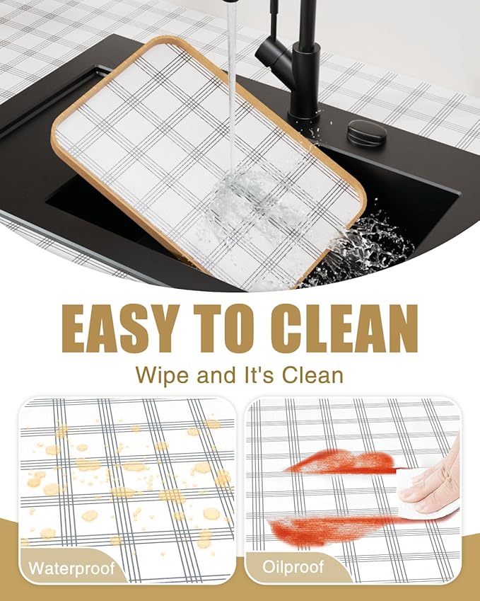 Shelf Liners for Kitchen Cabinets Non-Adhesive, Non-Slip Thickened Shelf Paper - Image 5
