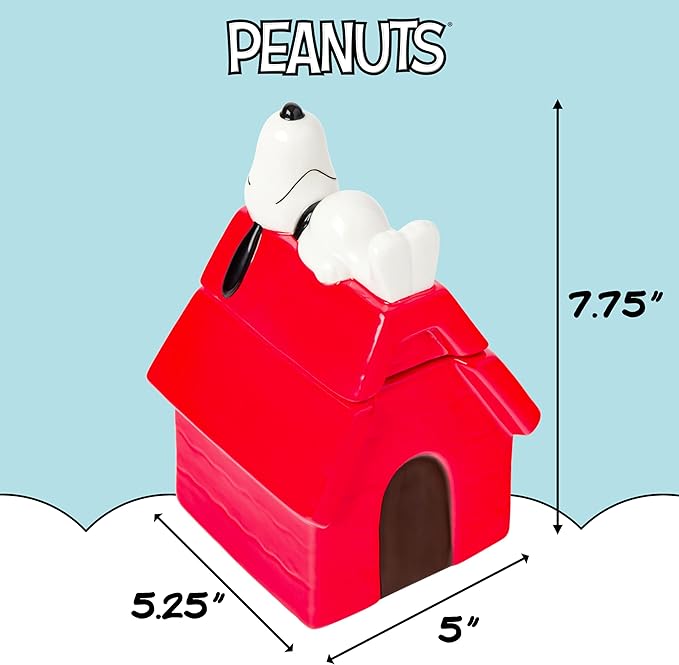 Silver Buffalo Peanuts Sculpted Ceramic Cookie Jar Featuring Snoopy and - Image 2