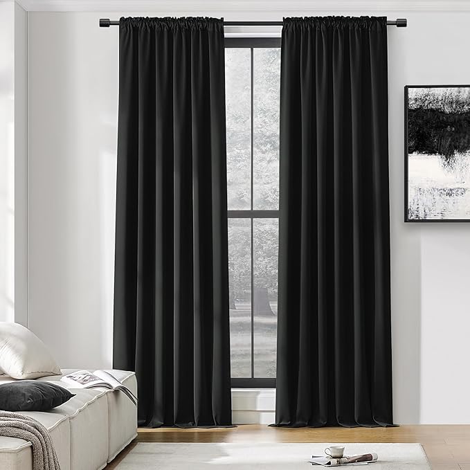 DONREN Extra Long 108 inch Length Blackout Curtains by DONREN