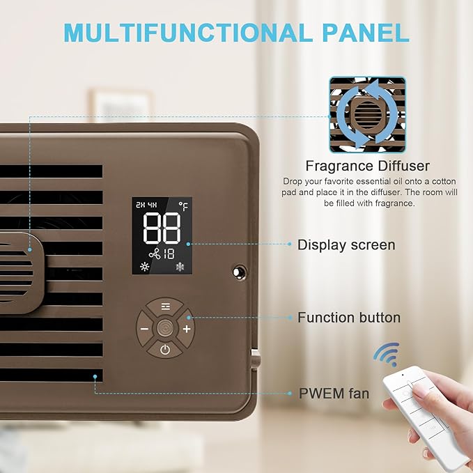 Register Booster Fan for 4" x 12" Vents Only, 10 Speeds to Control Cool and - Image 3