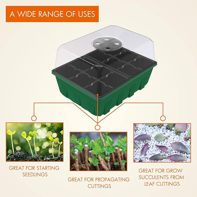 Gardzen 10-Set Garden Propagator Set, Seed Starter Trays - Image 2