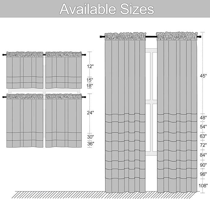 DONREN Olive Green Blackout Curtains 48 Inch Length 2 Panels Set - Image 7