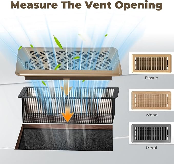 5Pack Floor Vent Screen Net 6''x10'', Floor Air Vent Cover Screen - Image 5