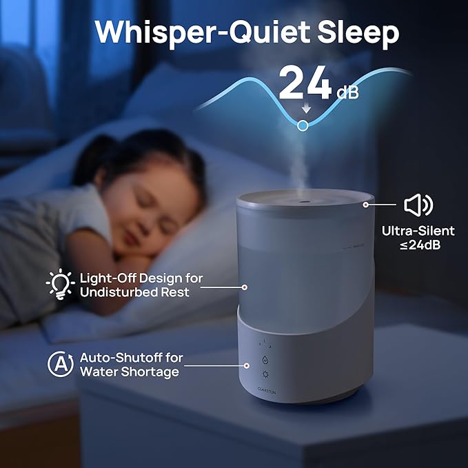 Clarston Humidifiers for Bedroom, 2.5L Cool Mist Humidifier - Image 6