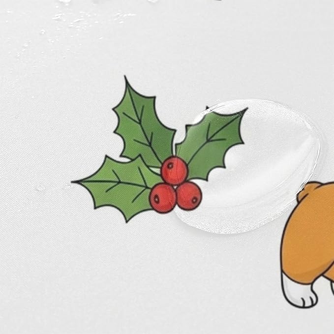 Christmas Corgi Dog White Shower Curtain Liner 72×72 inch - Image 4