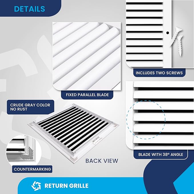 12x12 Inch Air Return Vent Cover Decorative – Premium Aluminum AC Vent Cover - Image 9