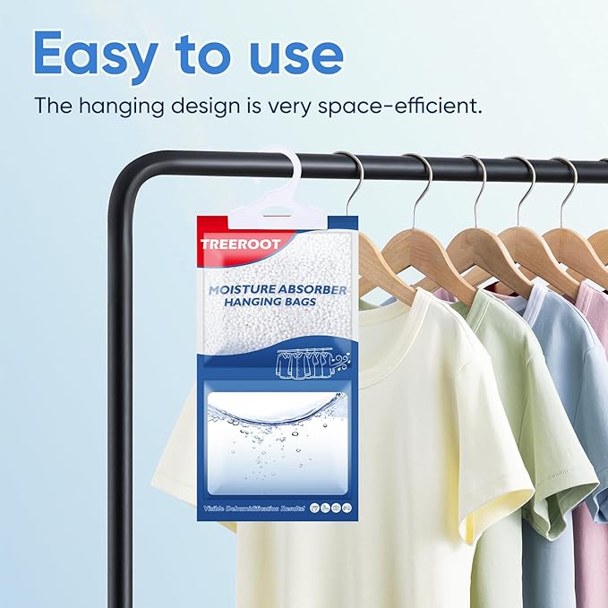 15 Pack Moisture Absorbers for Closet, 9.8OZ Hanging Closet Dehumidifier Bags - Image 7