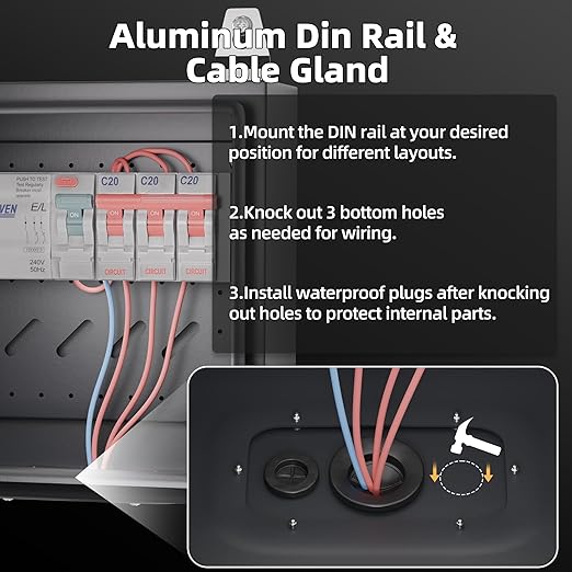 Joinfworld Outdoor Electrical Box 9.8" x 9.8" x 5.9" Weatherproof Electrical - Image 4
