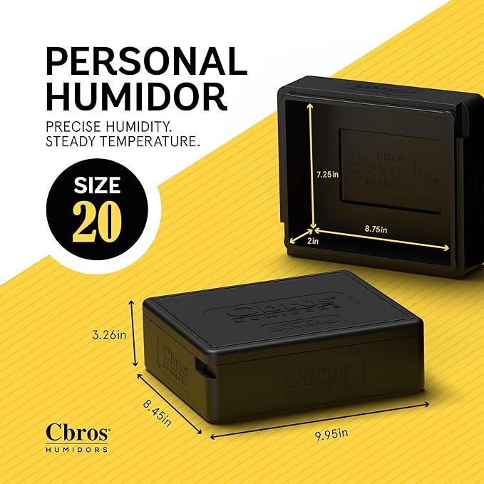 Cbros Humidor 69% Two- Way Humidity Control Box Powered by Boveda, Moisture - Image 4