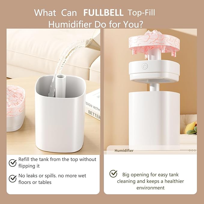 FULLBELL Cool Mist Humidifier, 10-20 Hours Runtime, 7 Color Lights, 2 Modes - Image 5