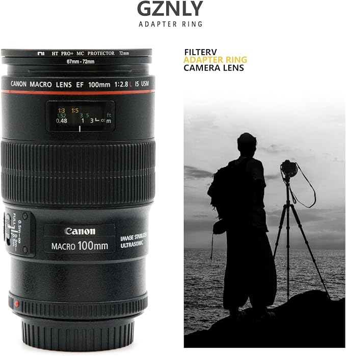72mm to 49mm Step Up Ring Filter Adapter Black Metal Step up Adapter Rings - Image 7
