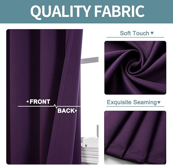 ChrisDowa Blackout Curtains 90 Inches Long 2 Panels Set - Image 3