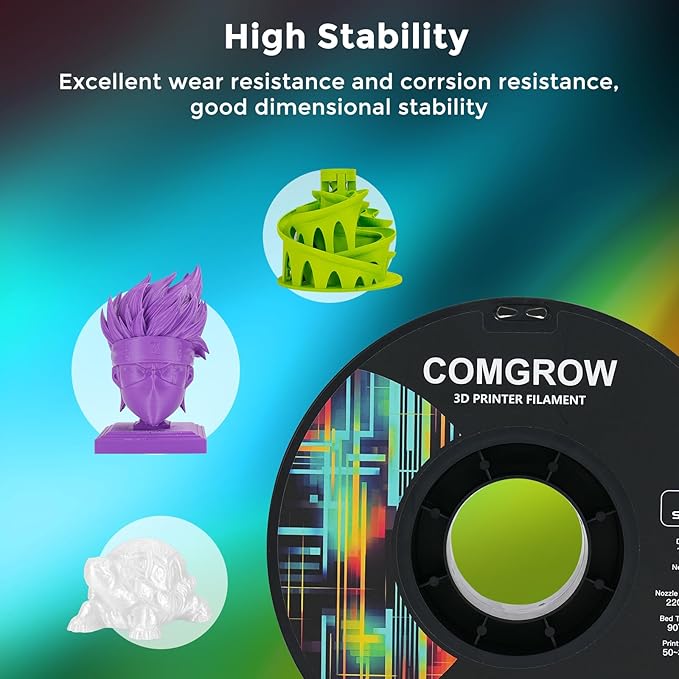 Comgrow ABS 3D Printer Filament 1.75mm, Heat Resistant 3D Printing Filament - Image 3